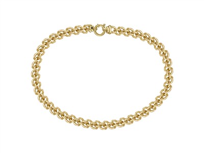 Collar Doble Barbada Hueca 10 Mm, 46 Cm, Oro Amarillo 18 Kt - Imagen Estandar - 1