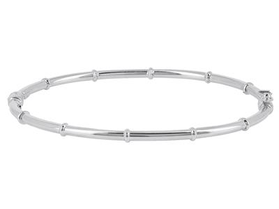 Brazalete De Tubo Hueco 2,50 mm, 55x 65 mm, Oro Blanco De 18 K - Imagen Estandar - 1