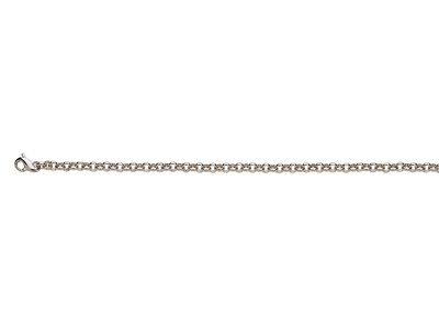 Pulsera Malla Jaseron Macizo 4 Mm, 18 Cm, Oro Blanco 18k. Ref. 2888