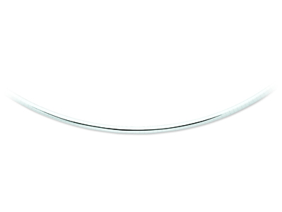 Collar Omega Abombado De 3 mm, 42 cm, Oro Gris De 18k Rodiado - Imagen Estandar - 1