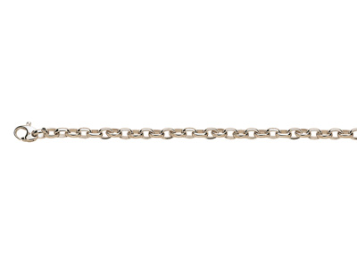 Pulsera Malla Forçat Ovalada Maciza 6 Mm, 18 Cm, Oro Blanco 18k. Ref. 2271 - Imagen Estandar - 1