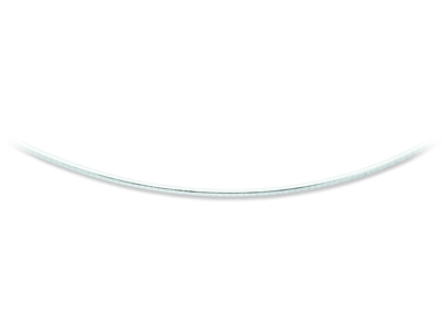 Collar Redondo Omega 2 mm, 42 cm, Oro Gris De 18k Rodiado - Imagen Estandar - 1
