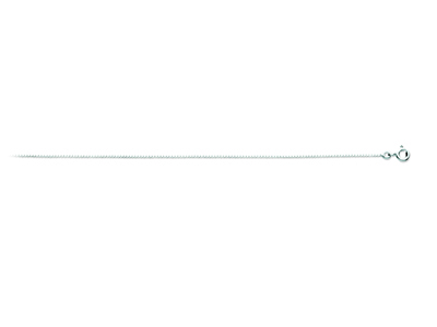 Cadena De Malla Veneciana 0,90mm, 42cm, Oro Gris De 18 Quilates Rodiado