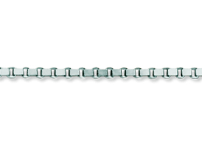 Cadena De Malla Veneciana 1,24 mm, 50 cm, Oro Gris Rodiado De 18 Quilates - Imagen Estandar - 2