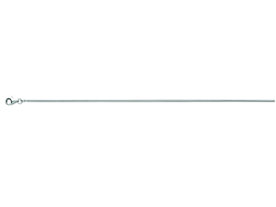 Cadena De Malla Serpiente 1,40mm, 50cm, Oro Blanco De 18 Quilates Rodiado