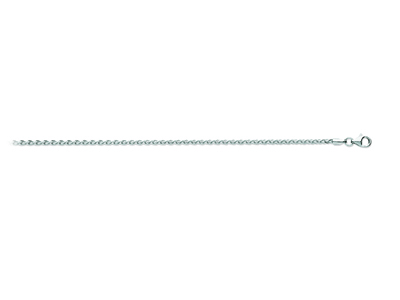 Cadena De Eslabones Palmier Maciza,2,30mm, 45cm, Oro Blanco De 18 Q Uilates Rodiado
