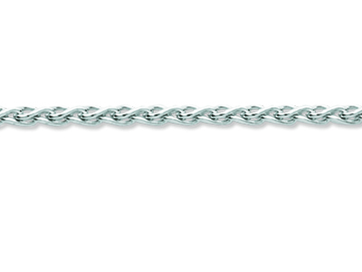 Cadena Masiva De Eslabones Palmier,2,30 mm, 50 cm, Oro Blanco De 18 Q Uilates Rodiado - Imagen Estandar - 2