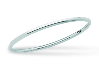 Brazalete Con Apertura, Hilo Redondo De 3 mm, Forma Ovalada De 58 mm, Oro Gris De 18 Quilates Rodiado - Imagen Estandar - 1