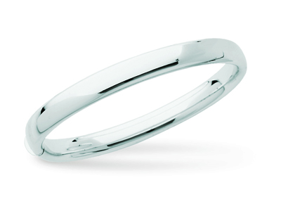 Brazalete Tipo Bangle Abierto, Alambre Ovalado De 7 mm, Forma Ovalada De 63 mm, Oro Blanco De 18 K - Imagen Estandar - 1