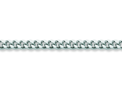 Cadena Gourmette De Corte Diamante 1,60 mm, 42 cm, Oro Blanco De 18 Quilates Rodiado - Imagen Estandar - 2