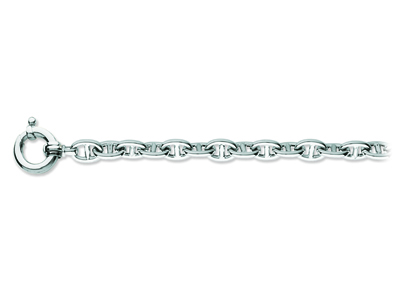 Pulsera For\at Marine De Malla Hueca 10 mm, 20 cm, Oro Blanco De 18 Quilates Rodiado - Imagen Estandar - 1