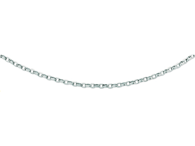 Cadena De Eslabones For\at De Hilo Plano, 3,6 mm, 50 cm, Oro Gris De 18 Quilates Rodiado - Imagen Estandar - 1