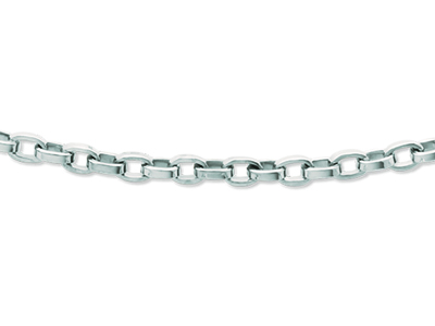 Cadena De Eslabones For\at De Hilo Plano, 3,6 mm, 50 cm, Oro Gris De 18 Quilates Rodiado - Imagen Estandar - 2