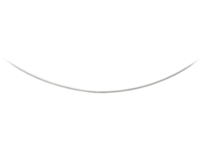 Collar Cable 0,75 Mm, 42 Cm, Oro Blanco 18k Rodiado