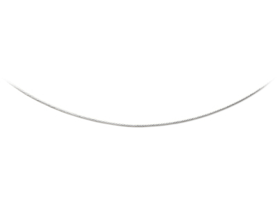 Collar Cable 0,75 mm, 42 cm, Oro Blanco De 18 Quilates Rodiado - Imagen Estandar - 1