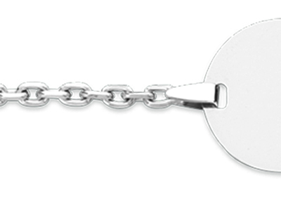 Pulsera De Identidad Para Beb{ Con Cadena For\at Diamantada, 14 Cm, Oro Gris De 18 Quilates - Imagen Estandar - 2
