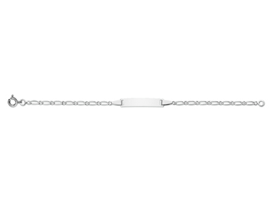 Identidad Beb{ Malla Alterna 1/1,14 cm, Oro Blanco 18k - Imagen Estandar - 1