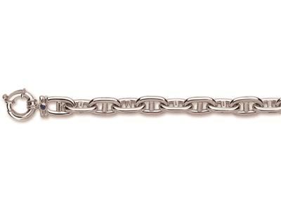 Pulsera De Cadena De Eslabones De Ancla 12 mm, 22 cm, Oro Blanco De 18k - Imagen Estandar - 1