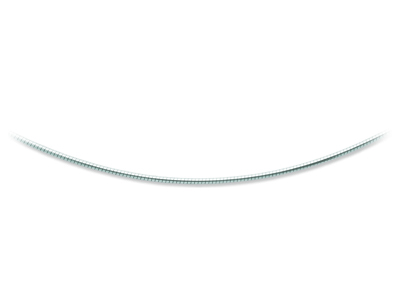 Collar Omega Redondo Envuelto 1,9 mm, 45 cm, Oro Blanco De 18 Quilatesrodiado - Imagen Estandar - 1