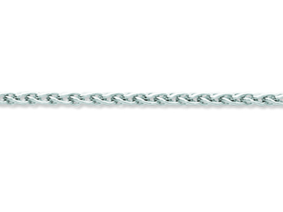 Cadena De Eslabón Palmier Maciza, 1,80 mm, 45 cm, Oro Blanco De 18 Quilates Rodiado - Imagen Estandar - 2
