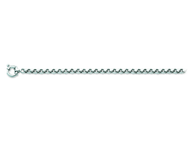 Cadena De Malla Jaseron 4,80mm, 42cm, Oro Blanco De 18 Quilates Rodiado