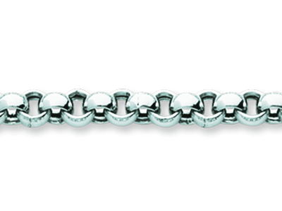 Cadena De Malla Jaseron 4,80 mm, 42 cm, Oro Blanco De 18 Quilates Rodiado - Imagen Estandar - 2