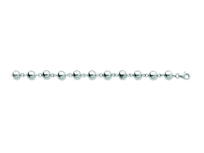 Pulsera Estilo Marsells 7mm, 19cm, Oro Blanco De 18 Quilates Rodiado