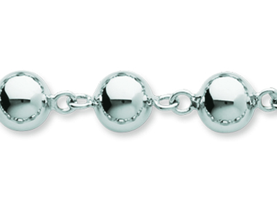 Collar Estilo Marsell{s 7 mm, 45 cm, Oro Blanco De 18 Quilates Rodiado - Imagen Estandar - 2