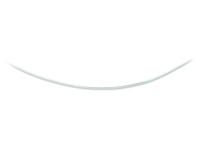 Collar Omega Redondo 1,5 Mm, Extremos Desenroscables, 42 Cm, Oro Blanco 18k Rodiado