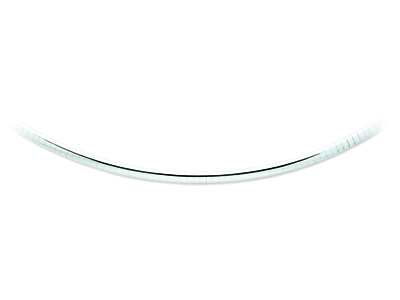 Collar Omega Abovedado De 4 mm, 45 cm, Oro Gris De 18k Rodiado - Imagen Estandar - 1