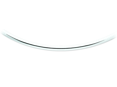 Collar Omega Abombado De 6 mm, 45 cm, Oro Gris Con Baño De Rodio De 18k - Imagen Estandar - 1