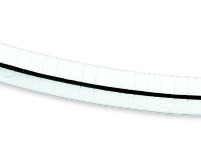 Collar Omega Abombado De 6 mm, 45 cm, Oro Gris Con Baño De Rodio De 18k - Imagen Estandar - 2