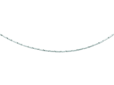 Collar Tubos 2,30 mm, 55 cm, Oro Gris De 18 Quilates Rodiado - Imagen Estandar - 1