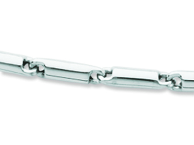 Collar Tubos 2,30 mm, 55 cm, Oro Gris De 18 Quilates Rodiado - Imagen Estandar - 2
