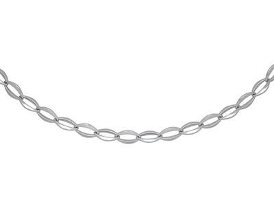 Collar, Malla Ovalada De 10,5 MM De Ancho, 45 Cm, Oro Blanco De 18 Quilates - Imagen Estandar - 1