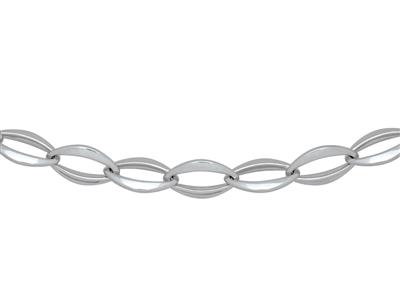 Collar, Malla Ovalada De 10,5 MM De Ancho, 45 Cm, Oro Blanco De 18 Quilates - Imagen Estandar - 3