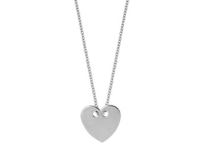 Collar Corazón, Cadena 40-42 cm, Oro Gris 18k - Imagen Estandar - 1