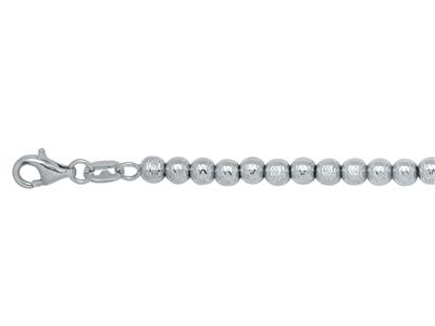 Pulsera Bolas Grabadas 4 mm, 19 cm,oro Blanco 18k - Imagen Estandar - 1