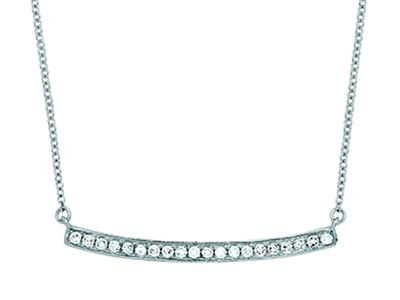 Collar Con Diamantes 0,12ct, Cadena Forçat, 42-44-45 Cm, Oro Blanco 18k - Imagen Estandar - 1