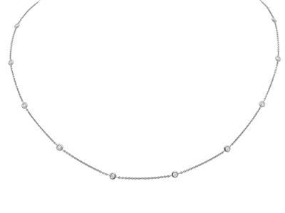 Collar Tenis 10 Diamantes 0,23ct, 43-45cm, Oro Blanco 18k