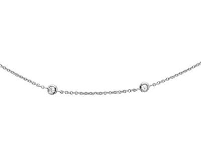 Collar Tenis 10 Diamantes 0,23ct, 43-45 cm, Oro Blanco 18k - Imagen Estandar - 2