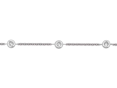 Pulsera Tenis 5 Diamantes 0,11ct, 15-17,5 Cm, Oro Blanco 18k - Imagen Estandar - 2