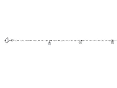 Pulsera De Cadena For\at Redonda, 4pastillas, 17-18 cm, Oro Blanco De 18 Quilates - Imagen Estandar - 2