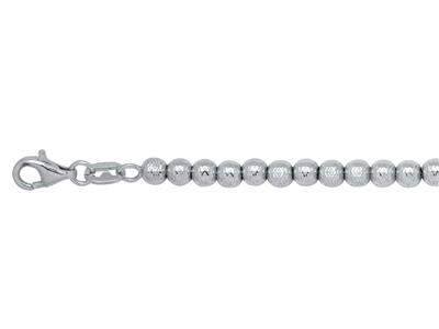 Collar, Bolas Cinceladas 4 Mm, 45 Cm, Oro Blanco 18k - Imagen Estandar - 1