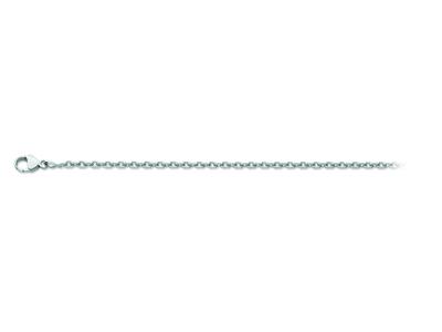 Cadena Forçat Talla Diamante 1,00 Mm, 50 Cm, Oro Blanco 18k, Rodiada - Imagen Estandar - 1
