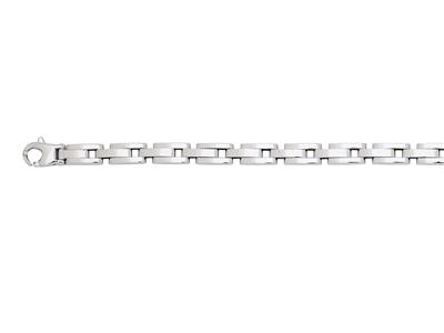 Pulsera De Malla Hueca Para Hombre De 5 mm, 20 cm, Oro Blanco De 18 Quilates - Imagen Estandar - 2