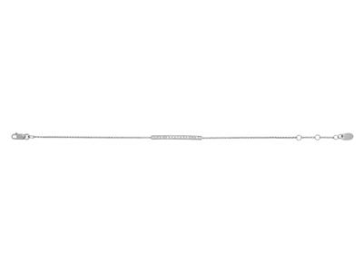 Pulsera Line Con Cadena, Diamantes 0,25 Ct, 16-17-18 cm, Oro Blanco De18 K - Imagen Estandar - 1