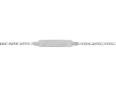 Identidad De Beb{ Con Malla Alternada 1/3, Placa Rectangular 20 X 4 mm, 12/14 cm, Oro Gris De 18 K - Imagen Estandar - 2