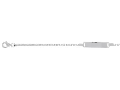 Baby Id Forcat Talla Diamante 1,5 Mm, Placa Rectangular 20 X 4 Mm, 12/14 Cm, Oro Blanco 18k - Imagen Estandar - 3
