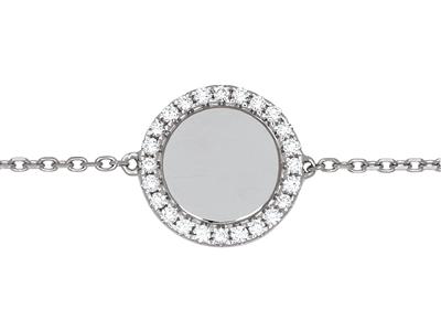 Pulsera Jeton Engastada Con Diamantes 0,19ct, 17,5 Cm, Oro Blanco 18k - Imagen Estandar - 2